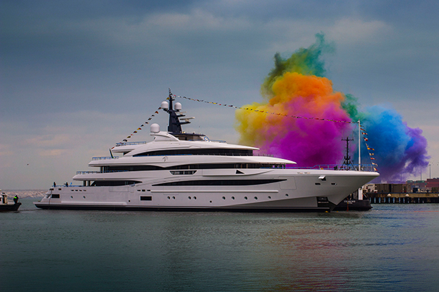Custom 74 Metre new build Crn Superyacht is launched.
