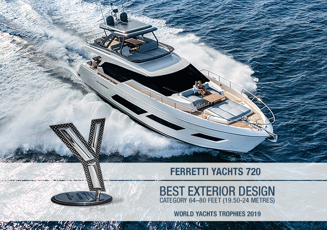 Ferretti Group fa il pieno di premi ai World Yachts Trophies 2019 con 5 fantastici riconoscimenti, oltre all’award assegnato a Fulvio De Simoni, designer di Pershing.