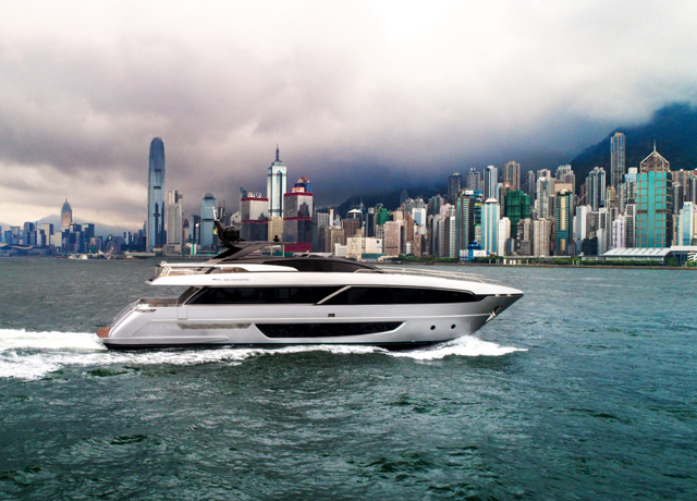 The Riva 100’ Corsaro in Hong Kong for its world première