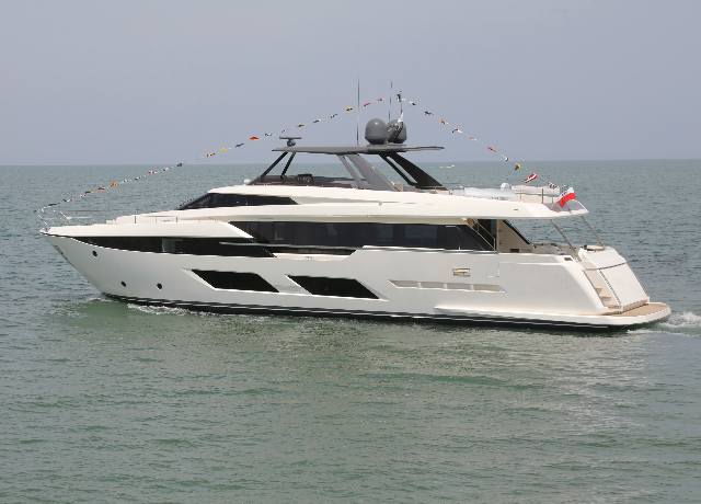 The first Ferretti Yachts 920 is launched