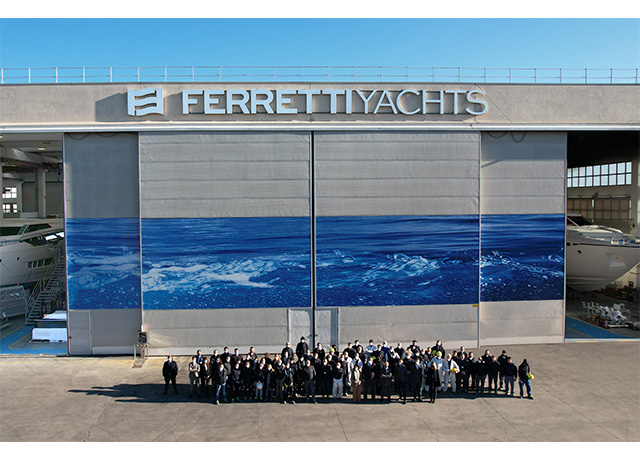 The Cattolica shipyard launches Ferretti Yachts 780 Club B: number 36. <br />
 