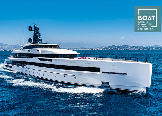 The CRN M/Y RIO superyacht wins at the 2023 Boat International Design & Innovation Awards.<br />
 