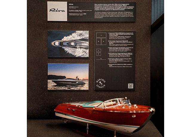 Riva Feiert italienische Spitzenleistungen auf der ausstellung ‘IDENTITALIA The Iconic Italian Brands’.